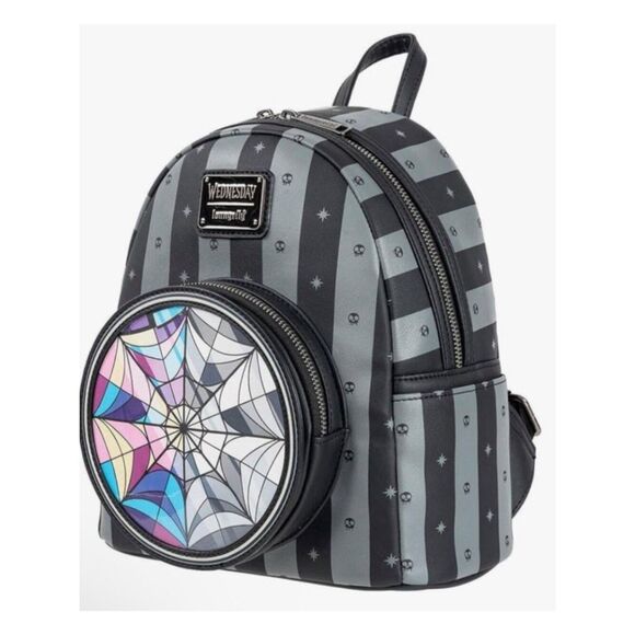 Loungefly Wednesday Addams Mini Backpack Thing Charm Horror Comedy Movie NWT main image 7